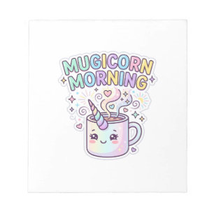 Einhorn Mugicorn Morgen Grafikdesign Zazzle Des Notizblock