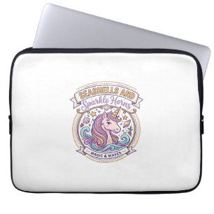Einhorn-Muscheln und Funkelhörner POD Fertig Zazz Laptopschutzhülle