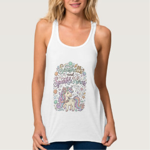 Einhorn-Muscheln und Funkelhörner Premium-Vektor Tank Top