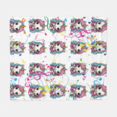 Einhorn-Musikmuster Fleecedecke (Vorderseite (Horizontal))