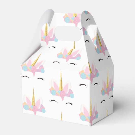Einhorn-Muster | Favor Box Geschenkschachtel (Rückseite)