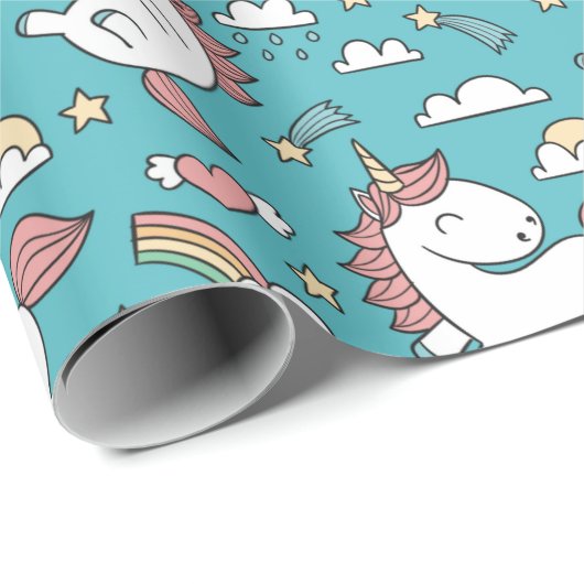 Einhorn-Muster Geschenkpapier (Rolleneckpunkt)