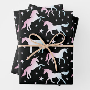 Einhorn-Muster Geschenkpapier Set