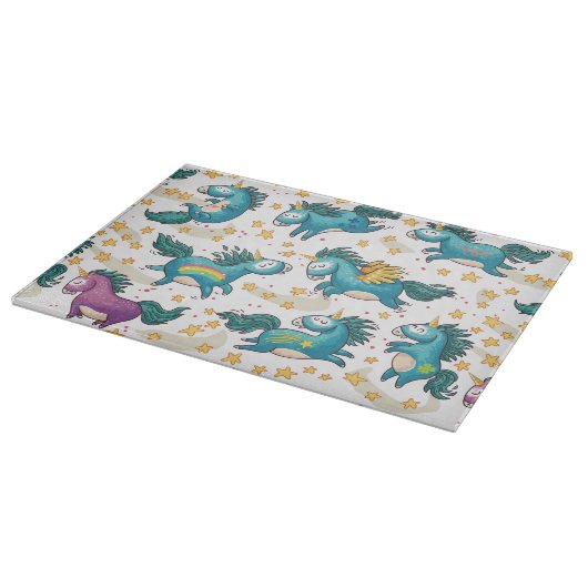 Einhorn-Muster Schneidebrett (Ecke)