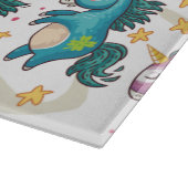 Einhorn-Muster Schneidebrett (Ecke)