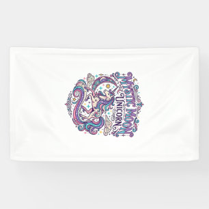 Einhorn Mystisch Mond Einhorn Farbige Banner