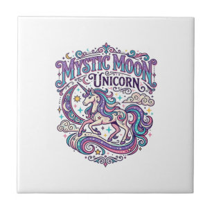 Einhorn Mystisch Mond Einhorn Farbige Fliese