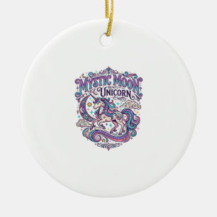 Einhorn Mystisch Mond Einhorn Farbige Keramik Ornament