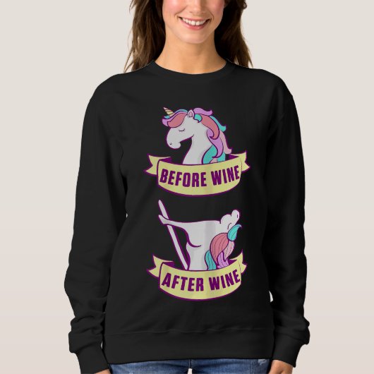 Einhorn nach dem Party Sweatshirt (Vorderseite)
