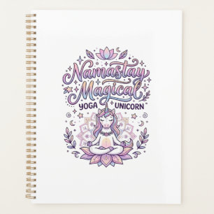Einhorn Namastay Magisches Liebenswertes Typografi Planer