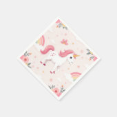 Einhorn Napkins, Regenbogen, Blume, Party Serviette (Ecke)