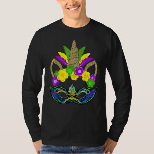 Einhorn-Narrenmaske Süße Mardi-Gras-Party-Kostümie T-Shirt
