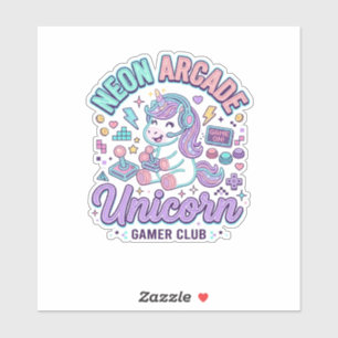 Einhorn Neon Arcade Einhorn Retro-Stil Produkt Gr Aufkleber