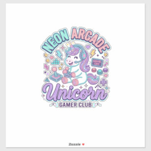 Einhorn Neon Arcade Einhorn Retro-Stil Produkt Gr Aufkleber