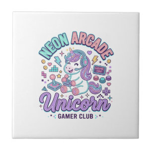 Einhorn Neon Arcade Einhorn Retro-Stil Produkt Gr Fliese