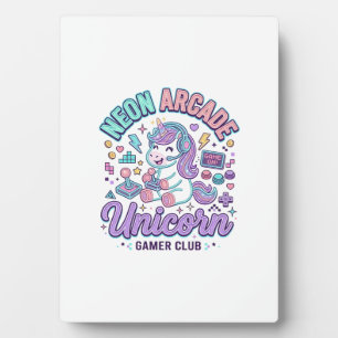 Einhorn Neon Arcade Einhorn Retro-Stil Produkt Gr Fotoplatte