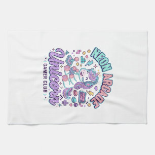 Einhorn Neon Arcade Einhorn Retro-Stil Produkt Gr Geschirrtuch