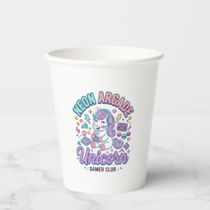 Einhorn Neon Arcade Einhorn Retro-Stil Produkt Gr Pappbecher