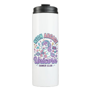 Einhorn Neon Arcade Einhorn Retro-Stil Produkt Gr Thermosbecher