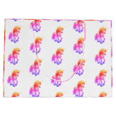 Einhorn-Neon-Geschenktasche Große Geschenktüte (Rückseite)