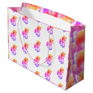 Einhorn-Neon-Geschenktasche Große Geschenktüte