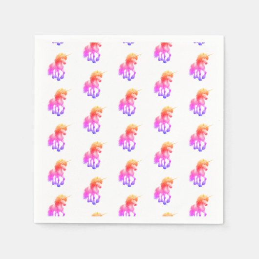 Einhorn Neon Serviette (Vorderseite)