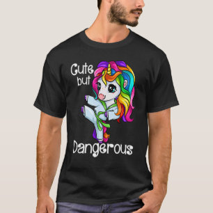 Einhorn Niedlich, aber gefährlich lustig Karate Ta T-Shirt