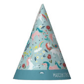 Einhorn niedlich magische Mädchen erste Geburtstag Partyhütchen (Links)