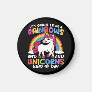 Einhorn Niedliche Whimsical Funny Rainbows und Ein Magnet