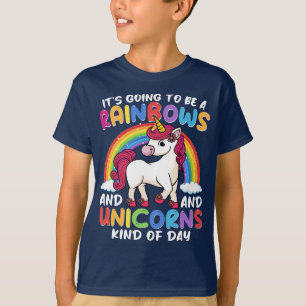 Einhorn Niedliche Whimsical Funny Rainbows und Ein T-Shirt