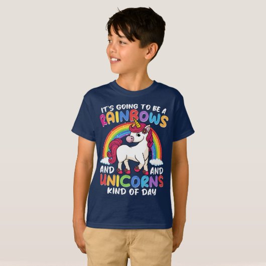 Einhorn Niedliche Whimsical Funny Rainbows und Ein T-Shirt (Vorne ganz)