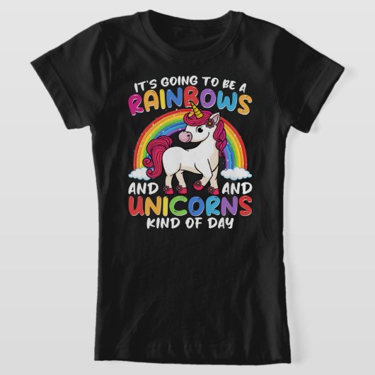 Einhorn Niedliche Whimsical Funny Rainbows und Ein T-Shirt (Ablage )