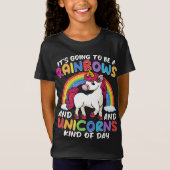 Einhorn Niedliche Whimsical Funny Rainbows und Ein T-Shirt (Vorderseite)
