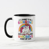 Einhorn Niedliche Whimsical Funny Rainbows und Ein Tasse (Links)