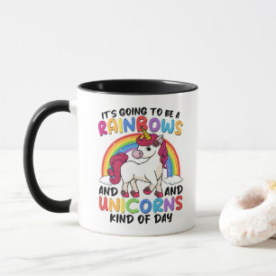 Einhorn Niedliche Whimsical Funny Rainbows und Ein Tasse