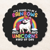 Einhorn Niedliche Whimsical Funny Rainbows und Ein Untersetzer (Vorderseite)