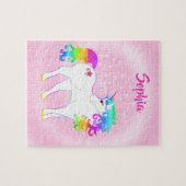 Einhorn Niedliche Whimsical Pink Stars Puzzle (Horizontal)