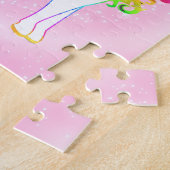Einhorn Niedliche Whimsical Pink Stars Puzzle (Seite)