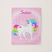 Einhorn Niedliche Whimsical Pink Stars Puzzle (Vertikal)