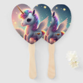 Einhorn niedliches magisches Set der Fans Fächer (Vorne und Hinten)