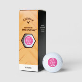 Einhorn Niedliches Personalisiertes Monogramm Rosa Golfball (Verpackungen)