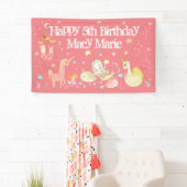 Einhorn-Nixe-Drache-Fantasy-Rosa-Party Banner (Insitu)