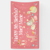 Einhorn-Nixe-Drache-Fantasy-Rosa-Party Banner (Vertikal)
