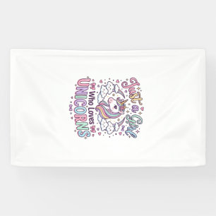Einhorn Nur ein Mädchen das Einhörner liebt Weißer Banner