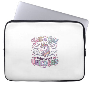 Einhorn Nur ein Mädchen das Einhörner liebt Weißer Laptopschutzhülle