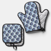 Einhorn Ofenhandschuh & Topflappen-Set (Vorderseite/Rückseite)