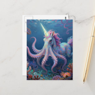 Einhorn-Oktopus-Hybrid zum Anbeißen Postkarte
