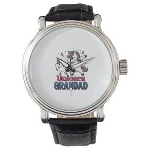 Einhorn-Opa Vintage-Stich-Shirt-Design_1 Armbanduhr