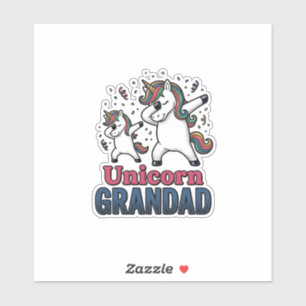 Einhorn-Opa Vintage-Stickerei-Shirt-Design_1 Aufkleber