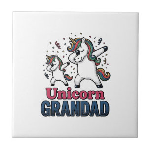 Einhorn-Opa Vintage-Stickerei-Shirt-Design_1 Fliese